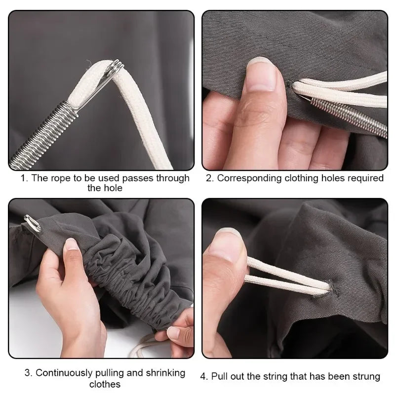 Rope Threading Tool Bendable Spring Drawstring Threader Clip Drawstring Thread Multi Functional DIY Sewing Accessories