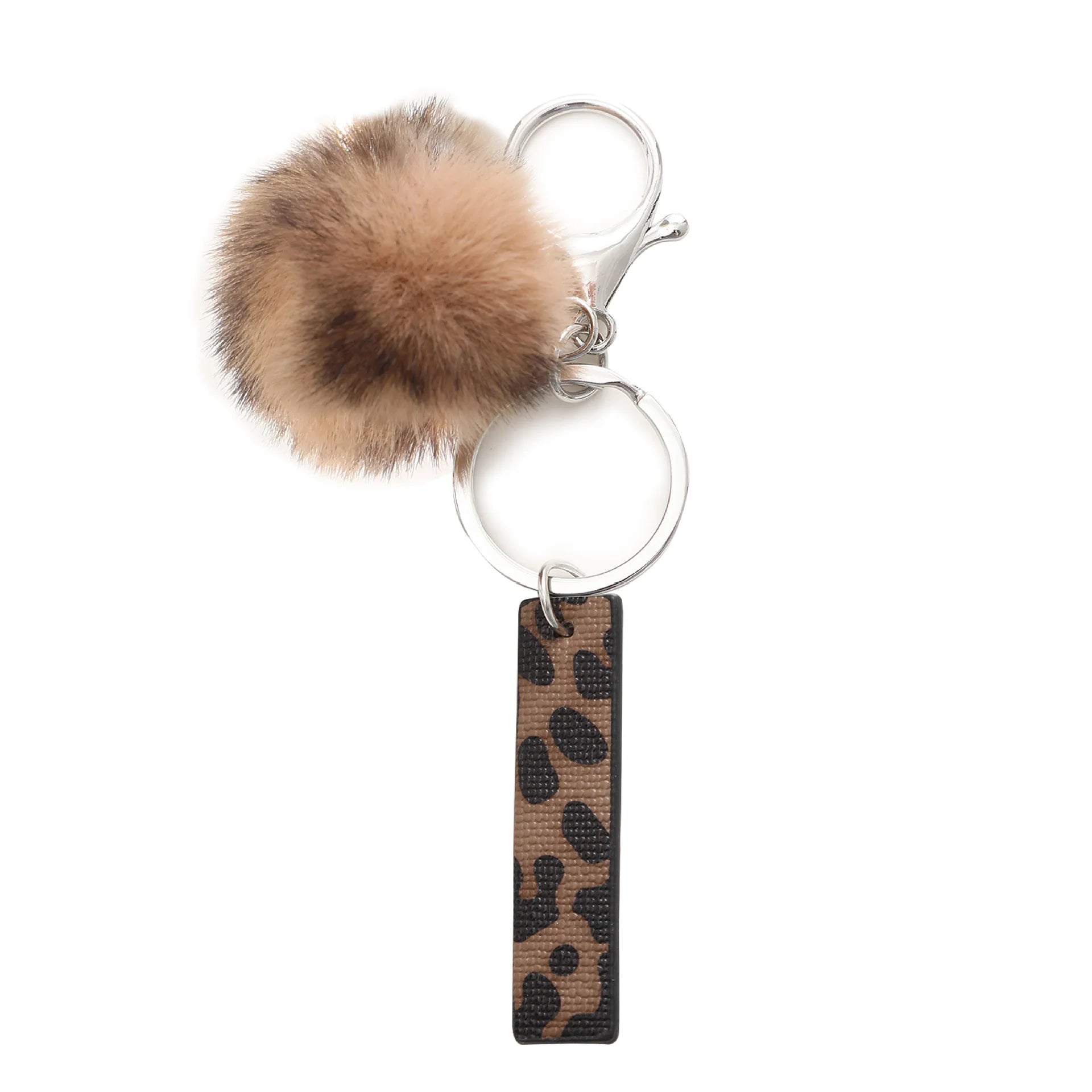 Fashion Leopard English Alphabet Artificial Leather Keychain Exquisite Letter Keyring Women Handbag Charms Accessories Gifts