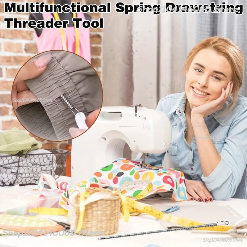 Rope Threading Tool Bendable Spring Drawstring Threader Clip Drawstring Thread Multi Functional DIY Sewing Accessories