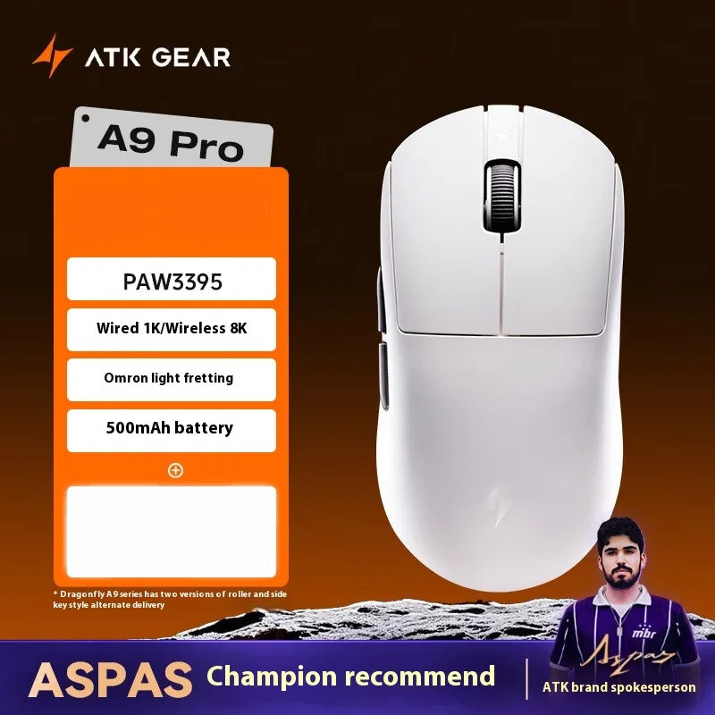 Atk A9 Plus Wireless Gaming Mouse A9/A9 Se/A9 Plus/A9 Pro Tri Mode 8k 53g Lightweight E-Sports Gaming Mouse Pc  Accessory Instoc