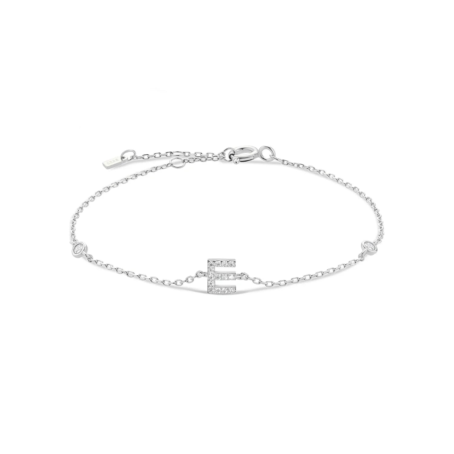 925 Sterling Silver Initial 26 Letters Alphabet Monogram Gold Name Bracelet Crystal CZ Zircon 2021 Fashionable Jewelry