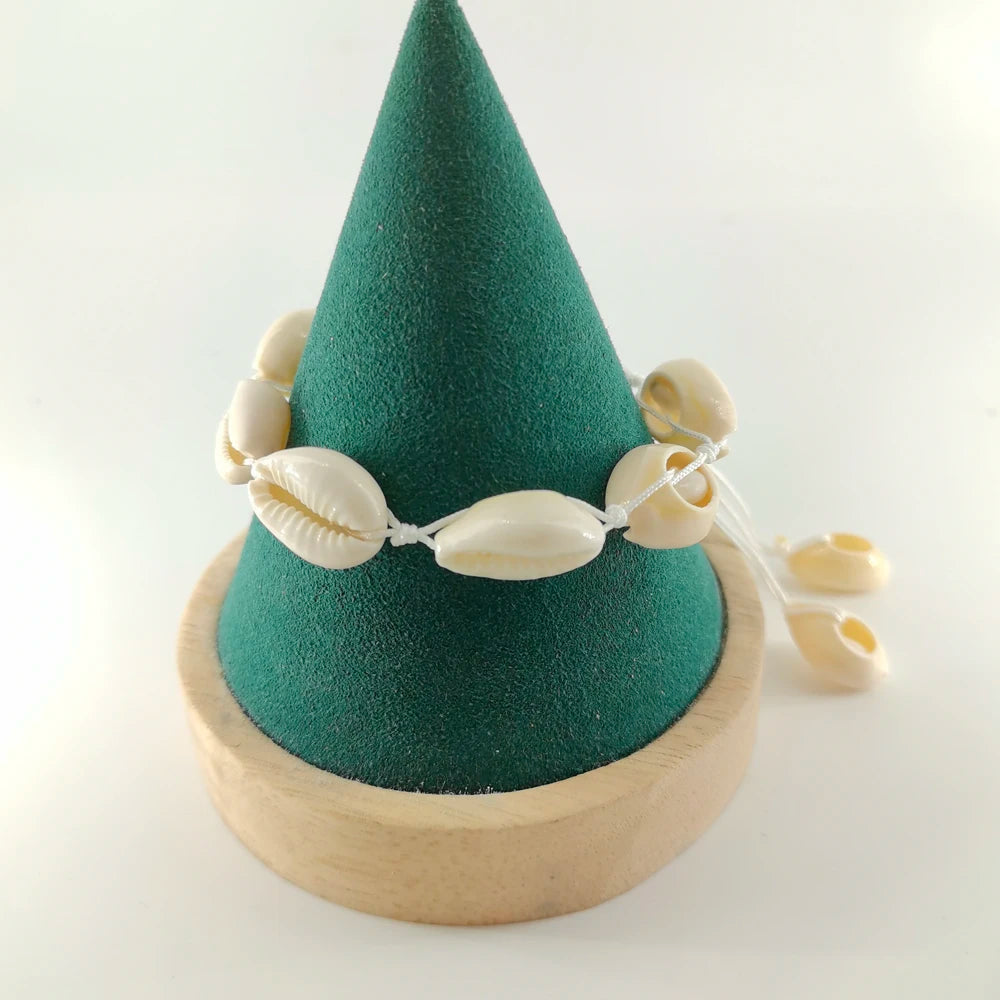 Bohemian Natural Sea Shell Charm Bracelets For Women Men Summer Sandy Beach Handmade String Rope Chains Bangle DIY Jewelry