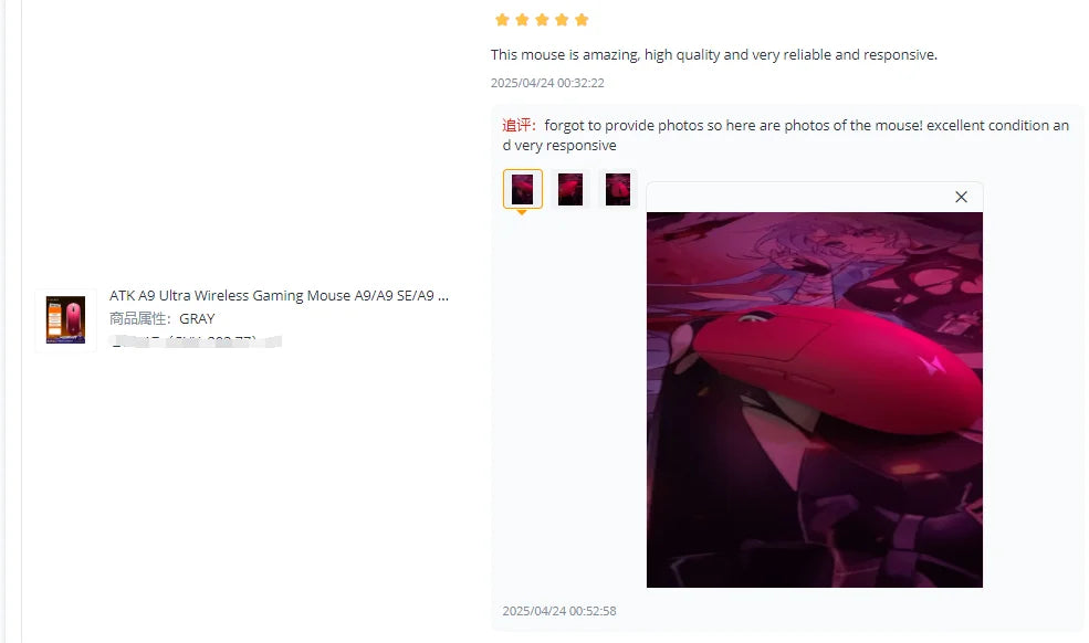 Atk A9 Plus Wireless Gaming Mouse A9/A9 Se/A9 Plus/A9 Pro Tri Mode 8k 53g Lightweight E-Sports Gaming Mouse Pc  Accessory Instoc
