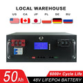 48V 100Ah 50Ah 120Ah 200Ah 300Ah LiFePO4 Battery 16S Built-in BMS 51.2V Lithium Iron Phosphate Batteries for RV Solar No VAT&TAX