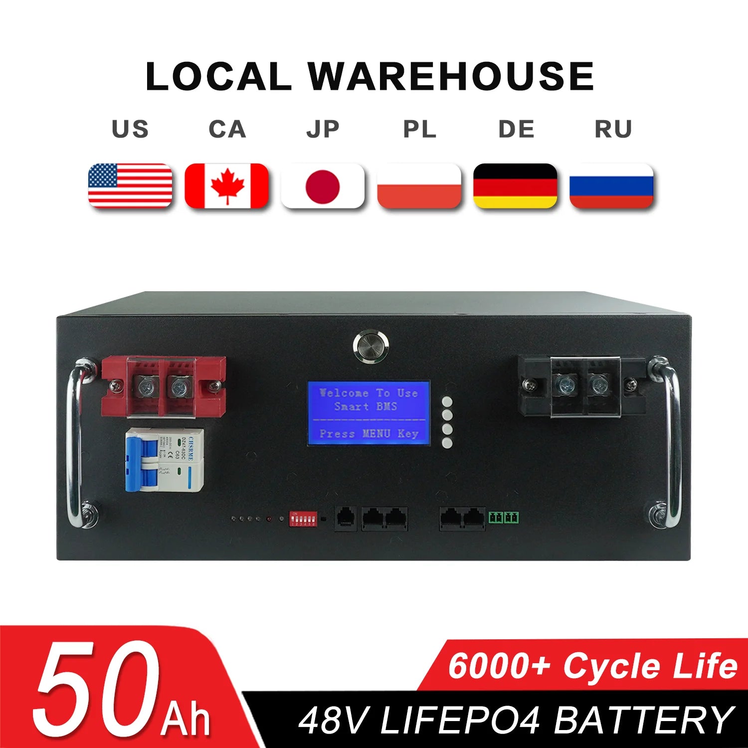 48V 100Ah 50Ah 120Ah 200Ah 300Ah LiFePO4 Battery 16S Built-in BMS 51.2V Lithium Iron Phosphate Batteries for RV Solar No VAT&TAX