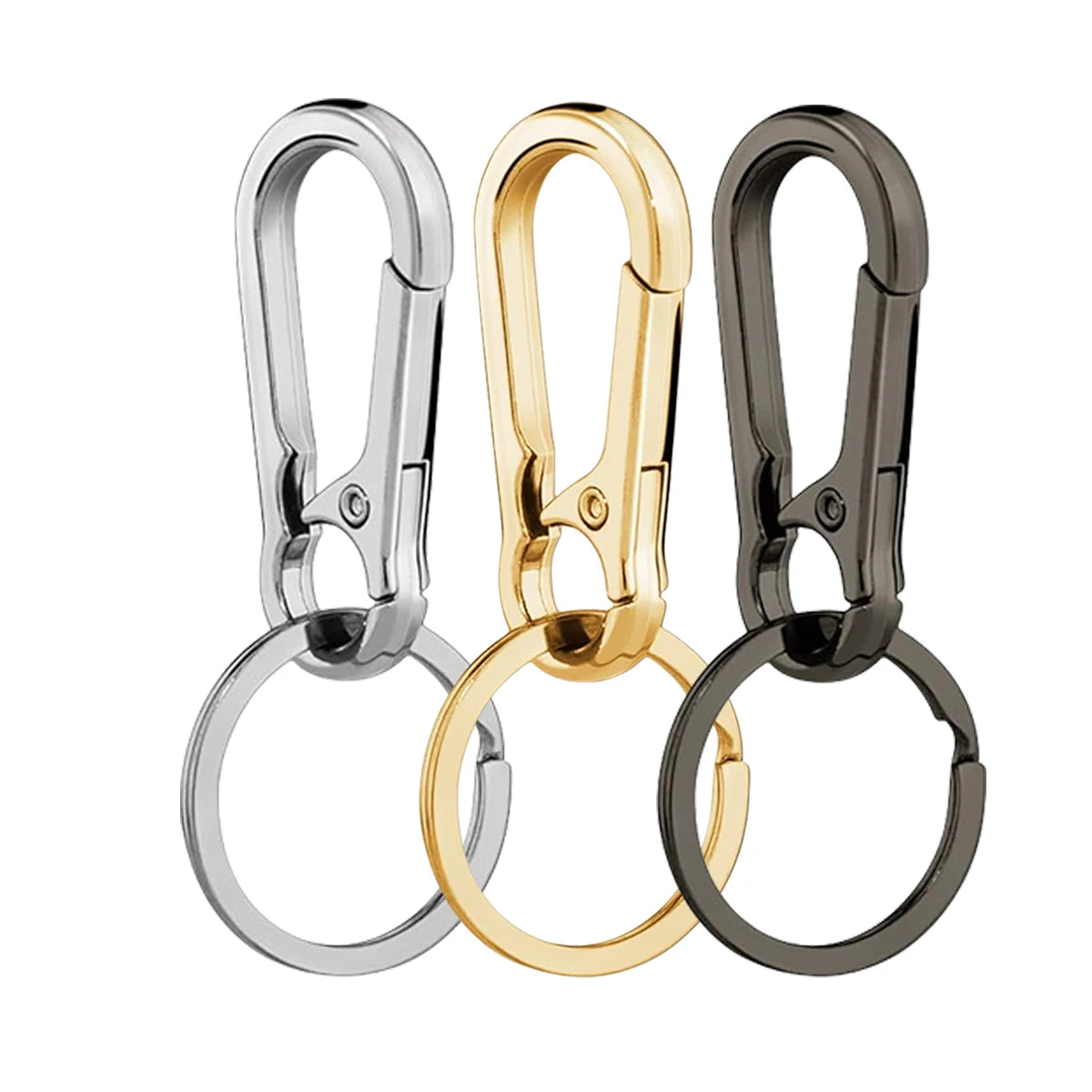 3-Piece Set of Metal Carabiner Keychains, Key Rings, Key Clips, Hooks, and Storage Holders Suitable for Car Key Finders, Men and Women, Outdoor Hiking, and Camping