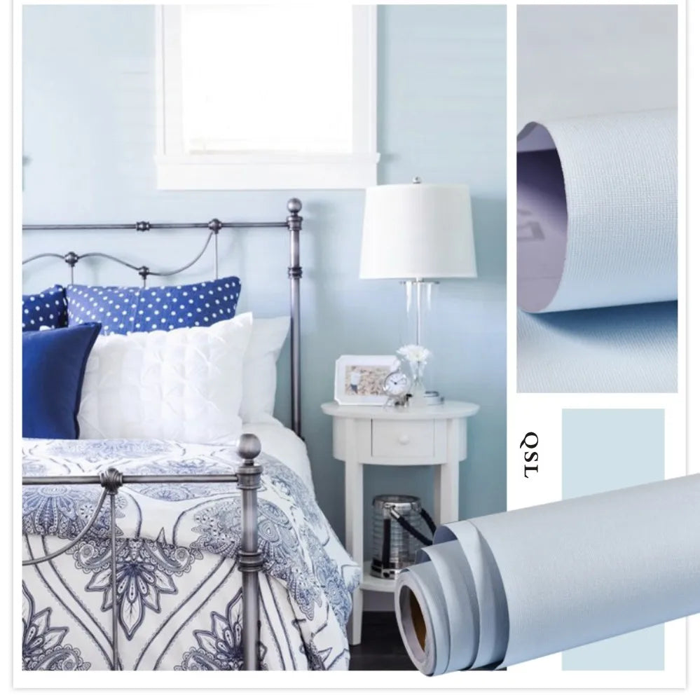 Solid Color Self-Adhesive Macaron Wallpapers Furnitures Cabinet Renovation Sticker Bedroom Vinyl Film DIY Living Room Home Decor