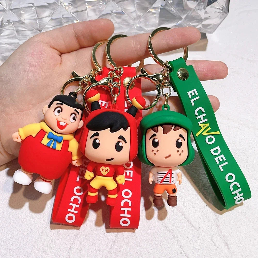 Lively and Humorous Anime El Chavo Del Ocho Keychain - Funky Key Ring for Bags, Cars, and Gifts, Cute and Cool Pendant