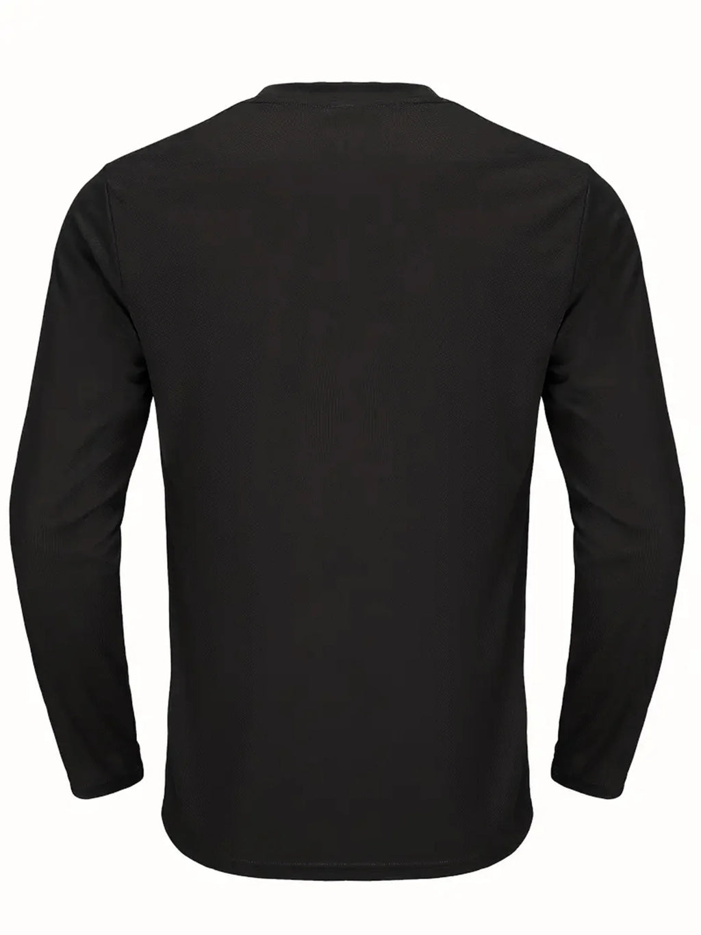 Sports Long-Sleeved Black 5-Piece Men's Round Neck Shirt Quick-Drying Top Fitness Sportswear Casual Outdoor Sportswear Body-Shap
