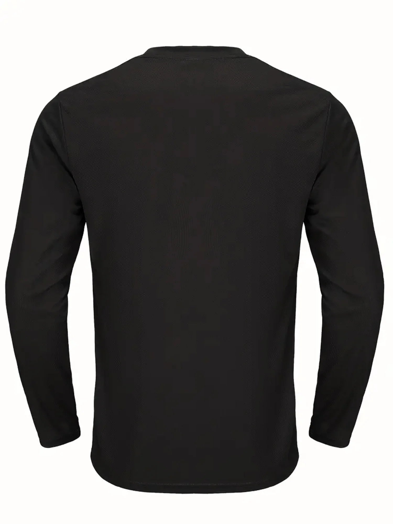 Sports Long-Sleeved Black 5-Piece Men's Round Neck Shirt Quick-Drying Top Fitness Sportswear Casual Outdoor Sportswear Body-Shap