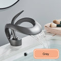 Matte Black Bathroom Basin Faucet Brass Single Handle Waterfall Mixer Tap Modern Style Hot Cold Water Sink Mixer Crane