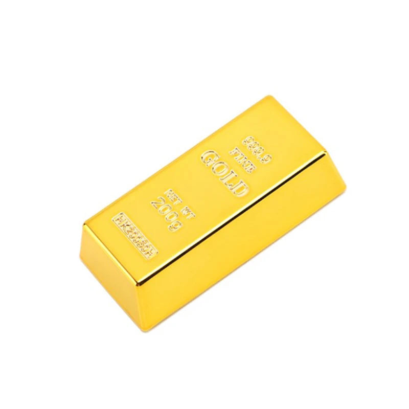Fake Gold Bar Plastic Golden Paperweight Home Decor Bullion Bar Simulation Golden Brick