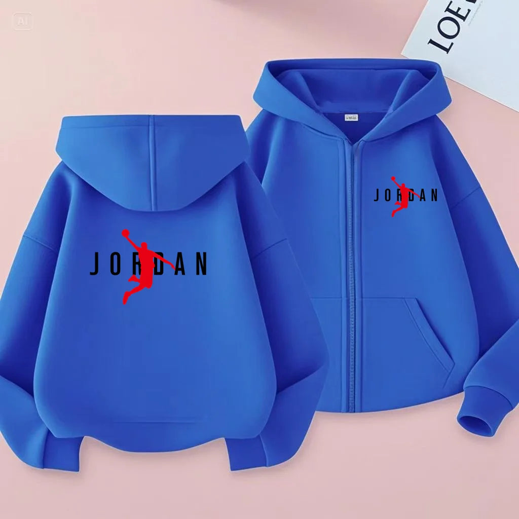 Children's Sportswear, Loose Sports Jackets, Boys and Girls Aged 3 to 12, Zipper Sportswear and Hoodies for Teenagers