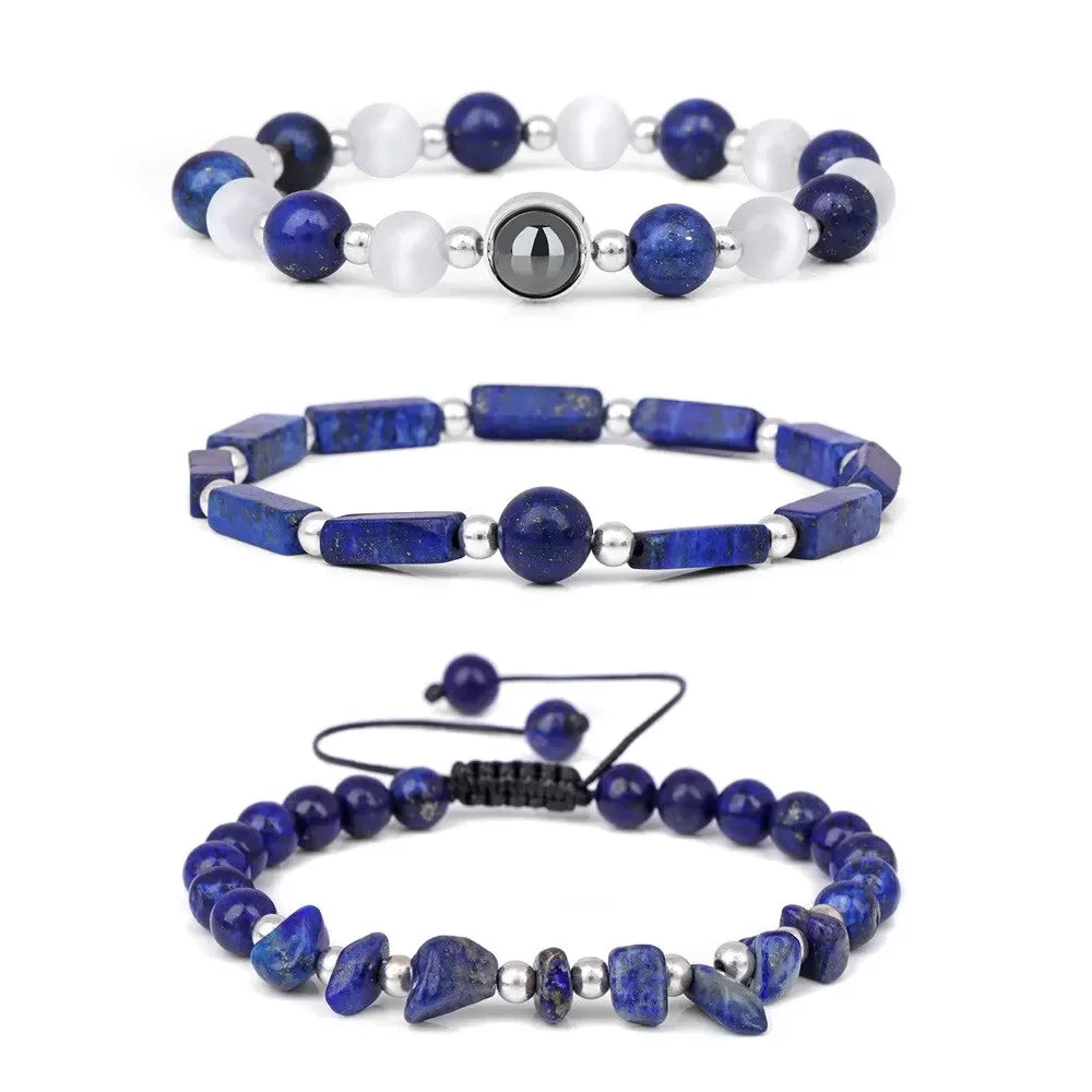 3pcs/Set Body-Purifying Amethyst Bracelet for Weight Loss, Yoga, and Meditation - Healing Stone Jewelry for Women and Men
