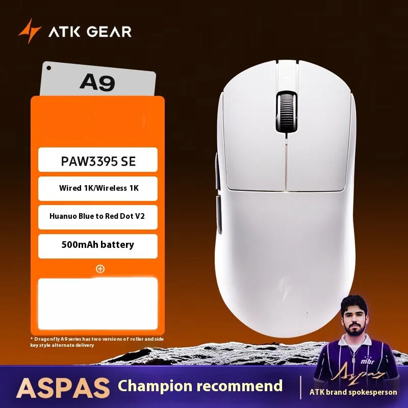 Atk A9 Plus Wireless Gaming Mouse A9/A9 Se/A9 Plus/A9 Pro Tri Mode 8k 53g Lightweight E-Sports Gaming Mouse Pc  Accessory Instoc
