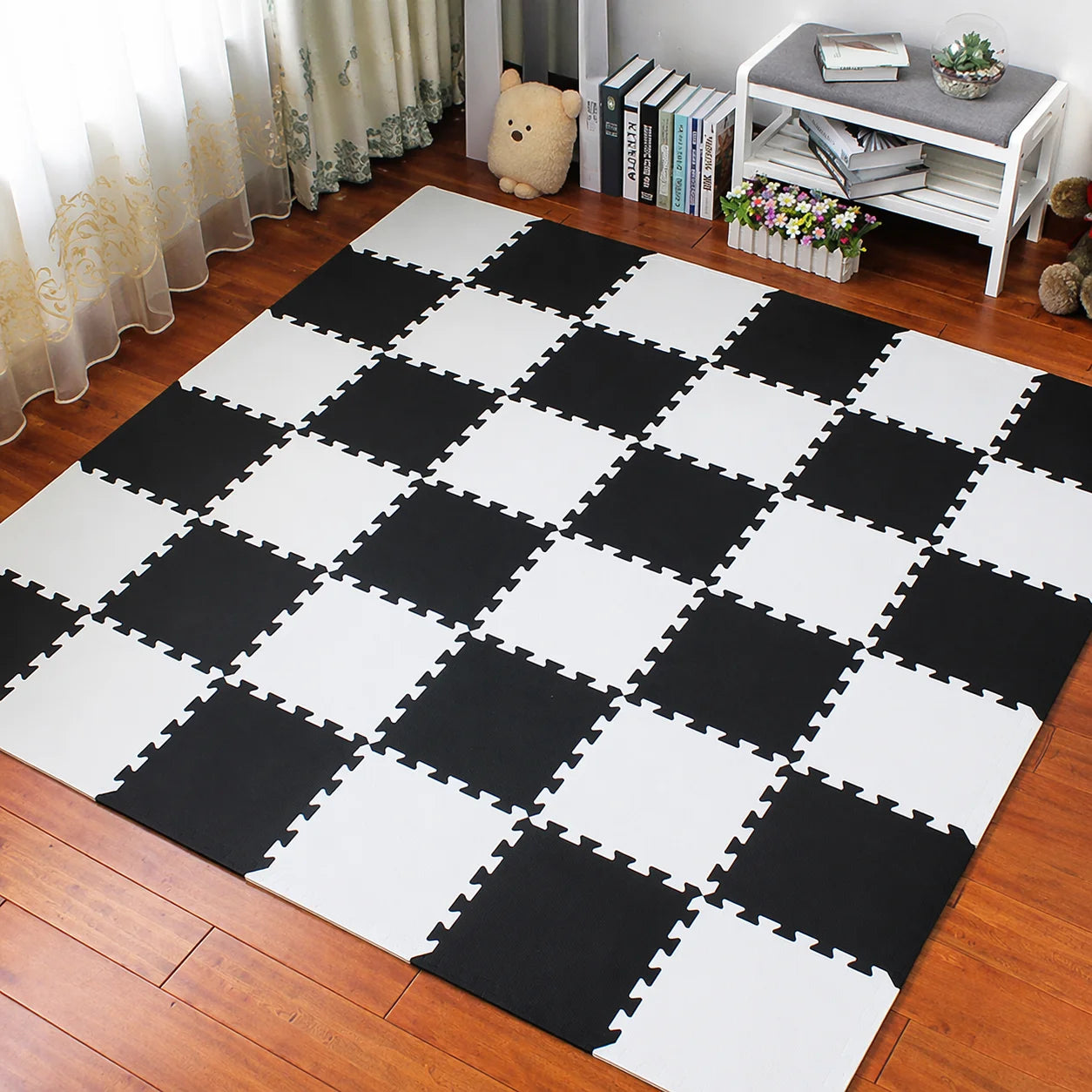 16Pcs EVA Foam Interlocking Puzzle Mat Baby Play Mat Gym Floor Rug Baby Toys Baby Play Gym for Playroom Floor Carpet Home Decor