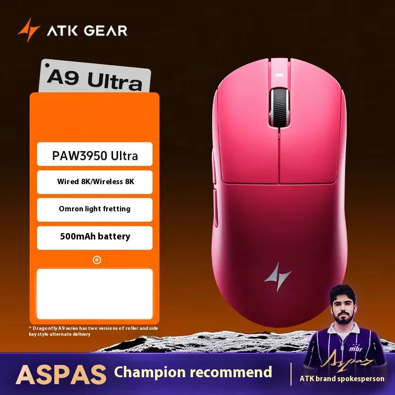 Atk A9 Plus Wireless Gaming Mouse A9/A9 Se/A9 Plus/A9 Pro Tri Mode 8k 53g Lightweight E-Sports Gaming Mouse Pc  Accessory Instoc