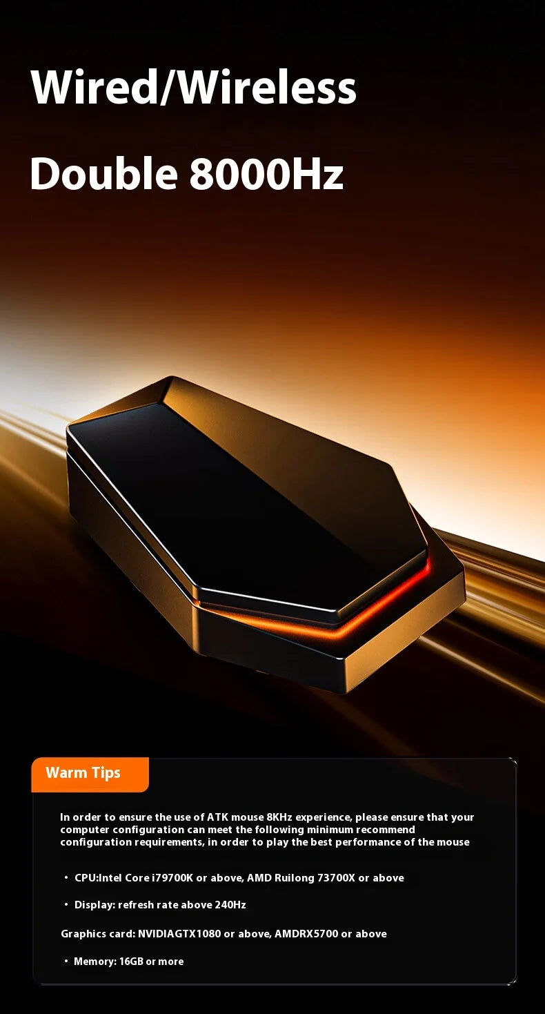 Atk A9 Plus Wireless Gaming Mouse A9/A9 Se/A9 Plus/A9 Pro Tri Mode 8k 53g Lightweight E-Sports Gaming Mouse Pc  Accessory Instoc