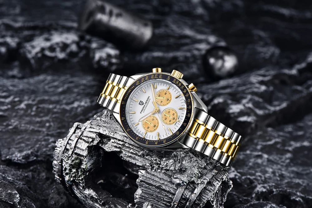 PAGANI DESIGN 2026 New Saturn Watch Luxury Quartz Watches For Men Stainless steel Luminous AR Sapphire crystal Chronograph Man