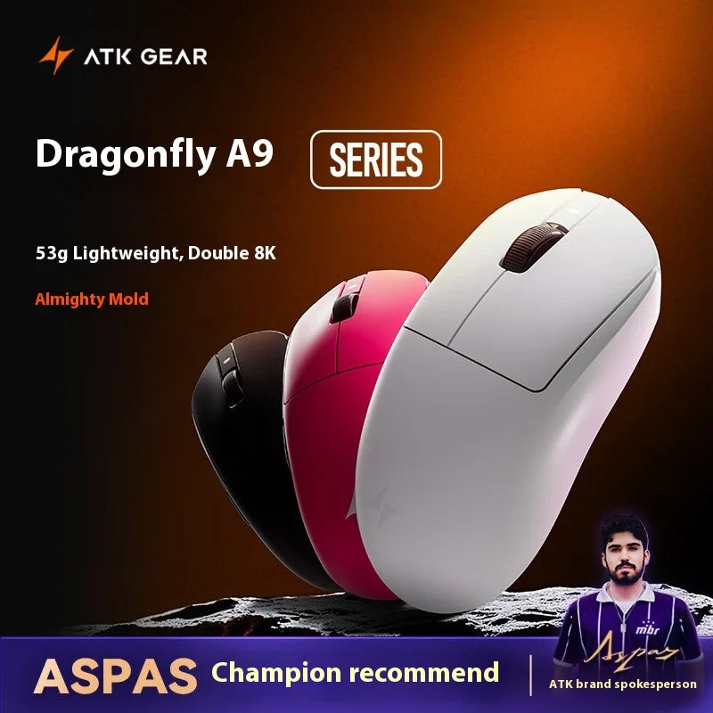 Atk A9 Plus Wireless Gaming Mouse A9/A9 Se/A9 Plus/A9 Pro Tri Mode 8k 53g Lightweight E-Sports Gaming Mouse Pc  Accessory Instoc