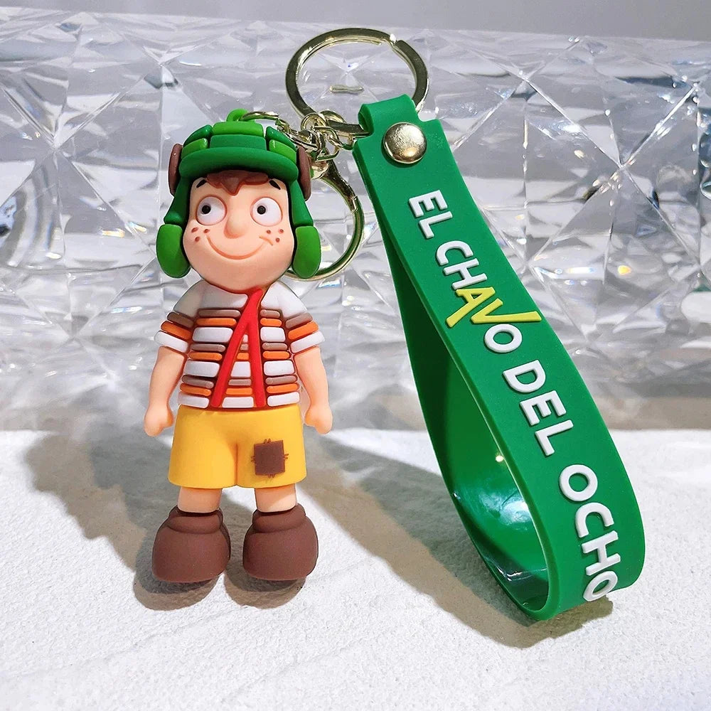 Lively and Humorous Anime El Chavo Del Ocho Keychain - Funky Key Ring for Bags, Cars, and Gifts, Cute and Cool Pendant