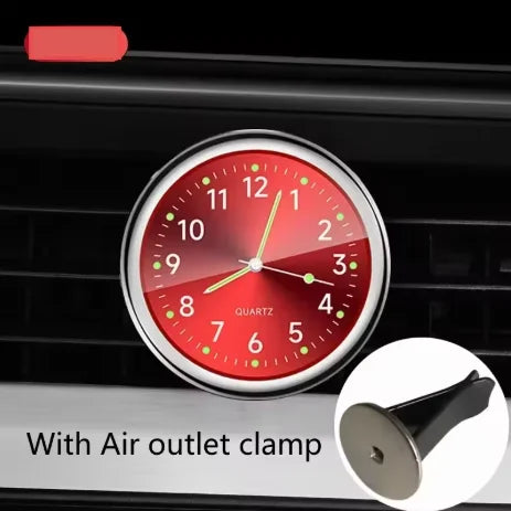 Mini relógio luminoso para painel de carro, relógio digital universal de quartzo em ornamento automático para acessórios