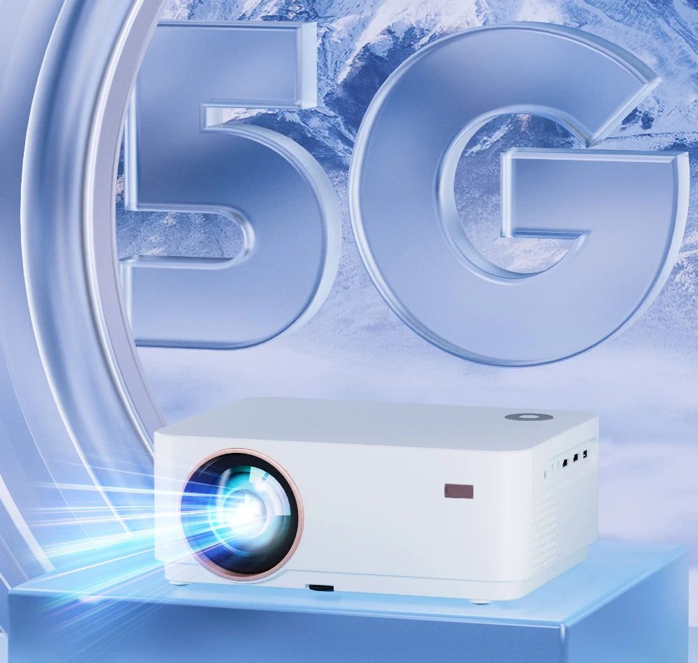 WZATCO New D5 1080P 5G WiFi Android Smart Digital Focus Full HD Projector LED Video Home Theater Cinema Proyector LCD Beamer