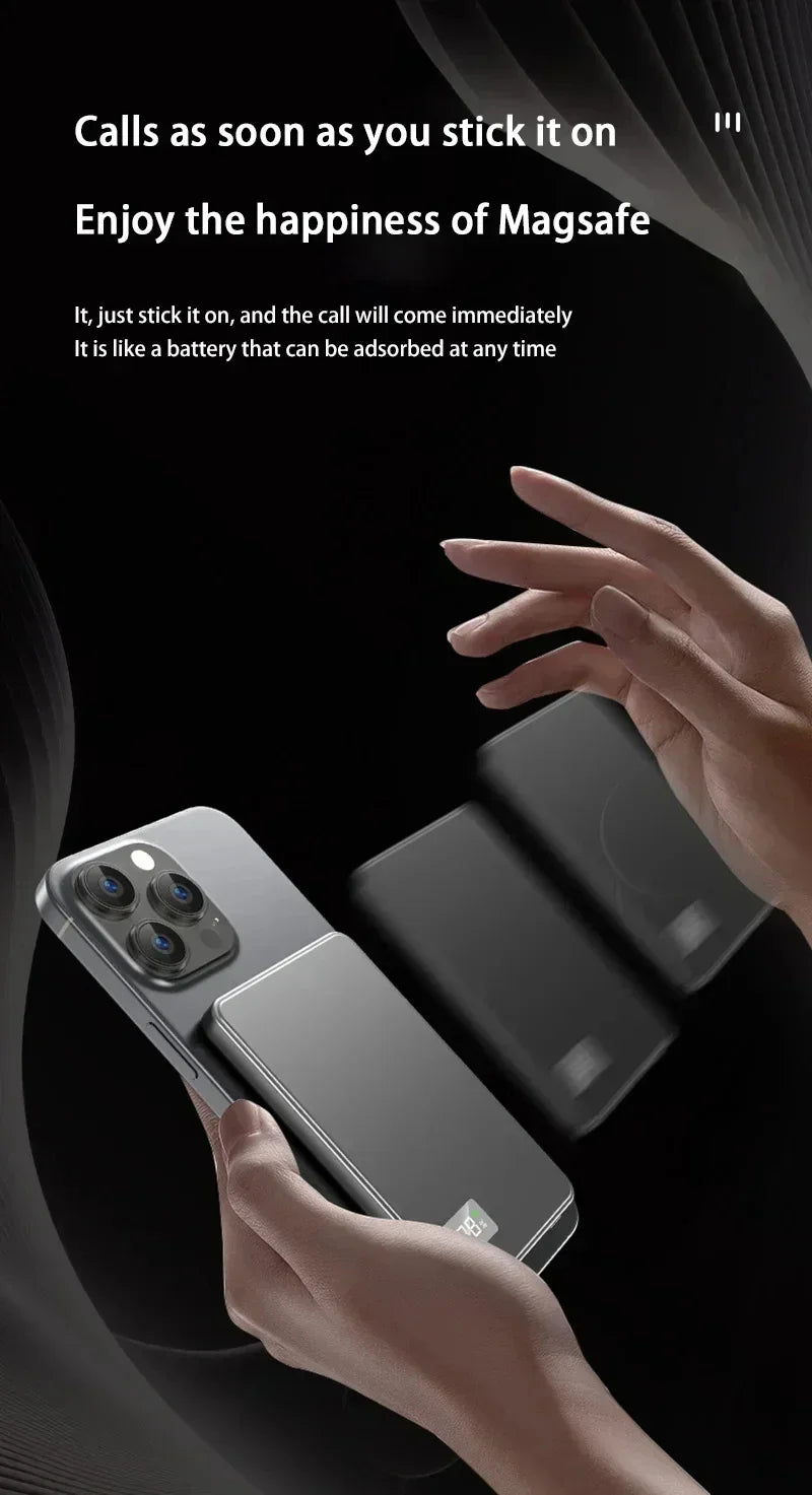 Lenovo 500000mAh Wireless Magnetic PowerBank for Magsafe Fast Charging PD22.5W Portable External Battery Supply for iPhone 15-17