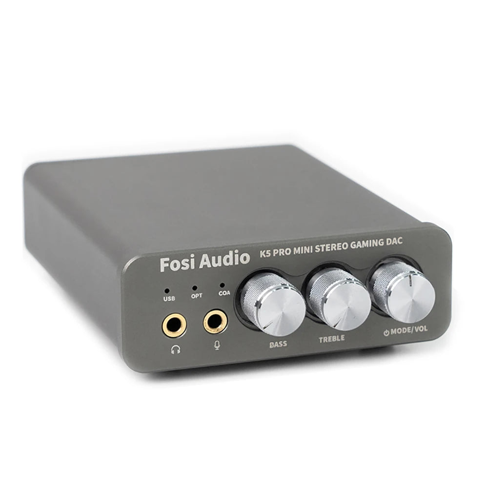 Fosi Audio K5 PRO Gaming USB DAC With Microphone Headphone Amplifier Desktop Mini Audio DAC Amp For PS5 PC