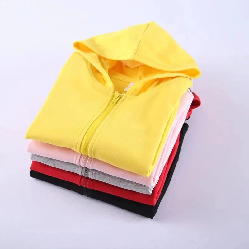 Children's Sportswear, Loose Sports Jackets, Boys and Girls Aged 3 to 12, Zipper Sportswear and Hoodies for Teenagers