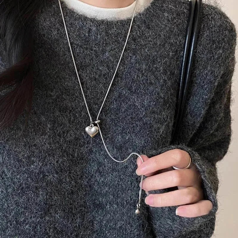 Retro Alien Irregular Baroque Pearl Pendant Necklace for Women Vintage Green Black Crystal Bead Long Necklace Neck Chain Jewelry