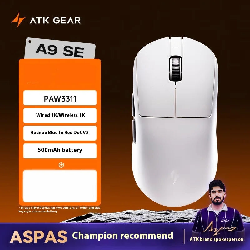 Atk A9 Plus Wireless Gaming Mouse A9/A9 Se/A9 Plus/A9 Pro Tri Mode 8k 53g Lightweight E-Sports Gaming Mouse Pc  Accessory Instoc