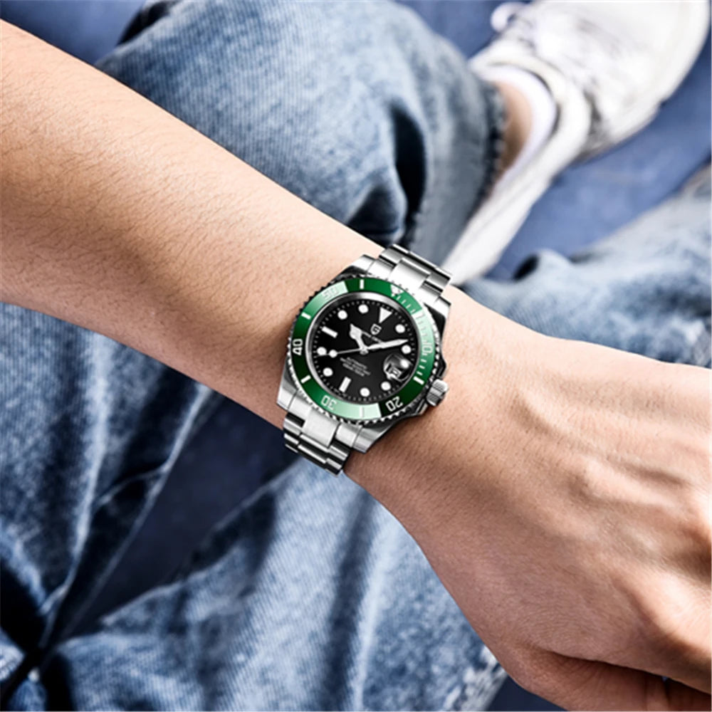 PAGANI DESIGN 2026 NEW Water Ghost Watch 40MM Luxury Automatic Mechanical Watches NH35 Auto Date Dive BGW-9 Watch For Men