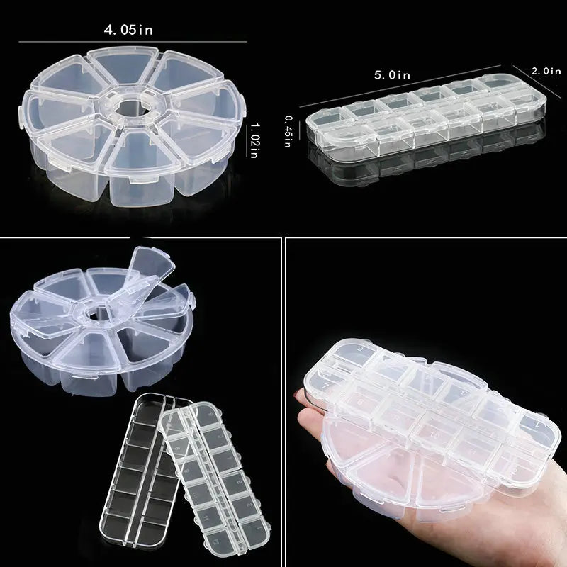 Transparent Plastic Storage Jewelry Box Compartment Adjustable Container For Beads Earring Box For Jewelry Rectangle Box Case