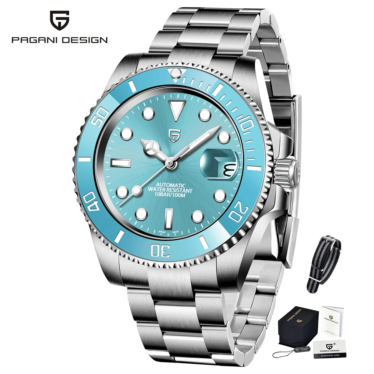 PAGANI DESIGN 2026 NEW Water Ghost Watch 40MM Luxury Automatic Mechanical Watches NH35 Auto Date Dive BGW-9 Watch For Men