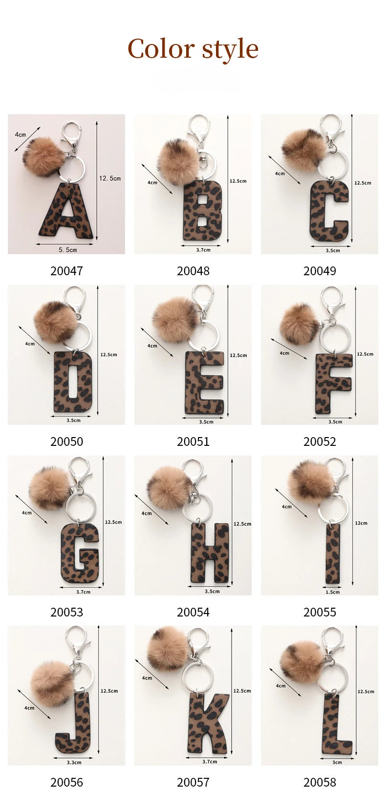 Fashion Leopard English Alphabet Artificial Leather Keychain Exquisite Letter Keyring Women Handbag Charms Accessories Gifts