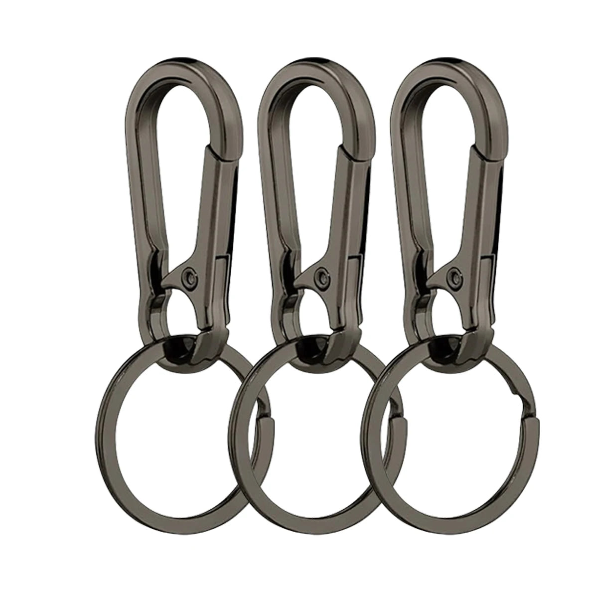 3-Piece Set of Metal Carabiner Keychains, Key Rings, Key Clips, Hooks, and Storage Holders Suitable for Car Key Finders, Men and Women, Outdoor Hiking, and Camping