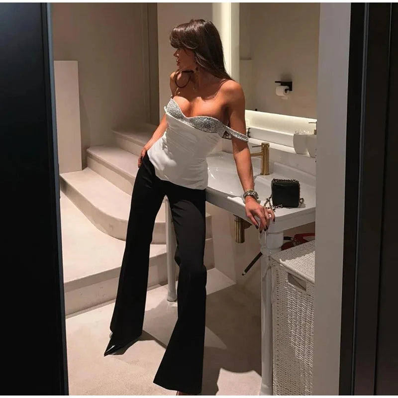 Women Solid Deep-V Satin Camisole Corset Top Elegant Double-Strap Fitted Cropped Back-Tie 2025 Chic Versatile Date Lady Tops