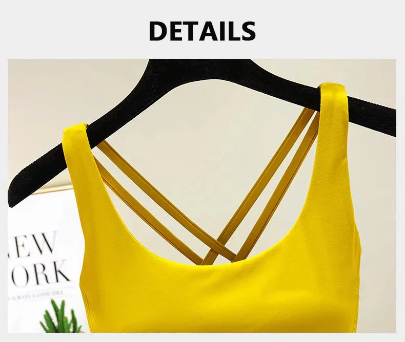 TRY TO BN Tummy Control Gym Set 2 Piece High Waisted Leggings Cross Bra Squat Proof Fitness Breathable Yoga Outfits Workout Set