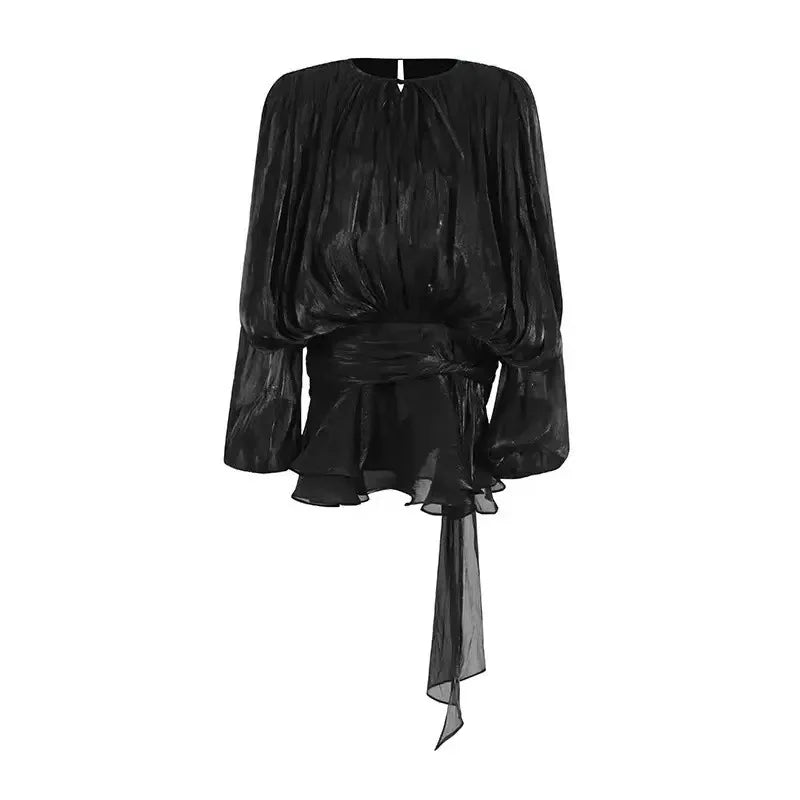 Dresses Skirts Shorts Two-piece Sets Spring/Autumn Women's Puff Sleeves Ruffles Pleats New Comfortable Casual Niche Fashionable