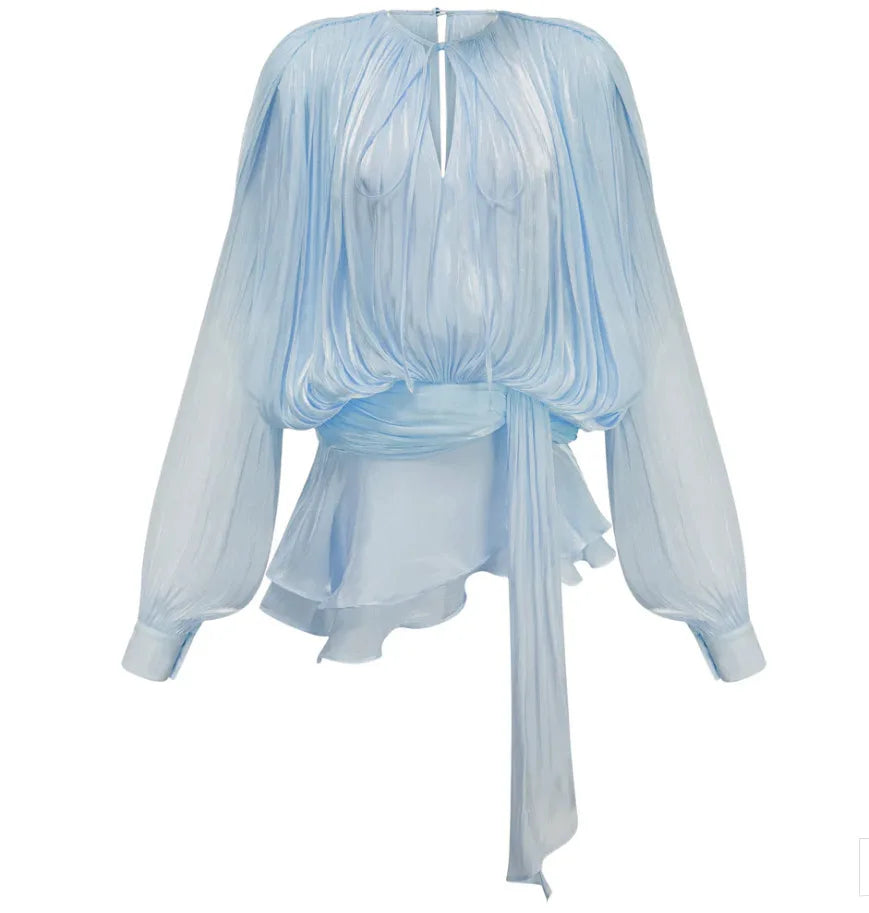 Dresses Skirts Shorts Two-piece Sets Spring/Autumn Women's Puff Sleeves Ruffles Pleats New Comfortable Casual Niche Fashionable