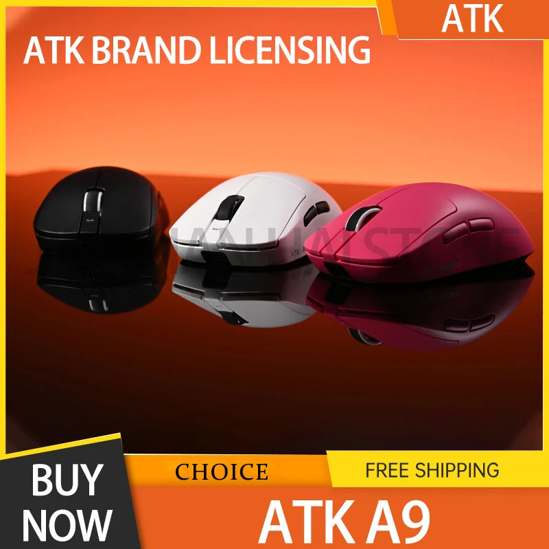 Atk A9 Plus Wireless Gaming Mouse A9/A9 Se/A9 Plus/A9 Pro Tri Mode 8k 53g Lightweight E-Sports Gaming Mouse Pc  Accessory Instoc