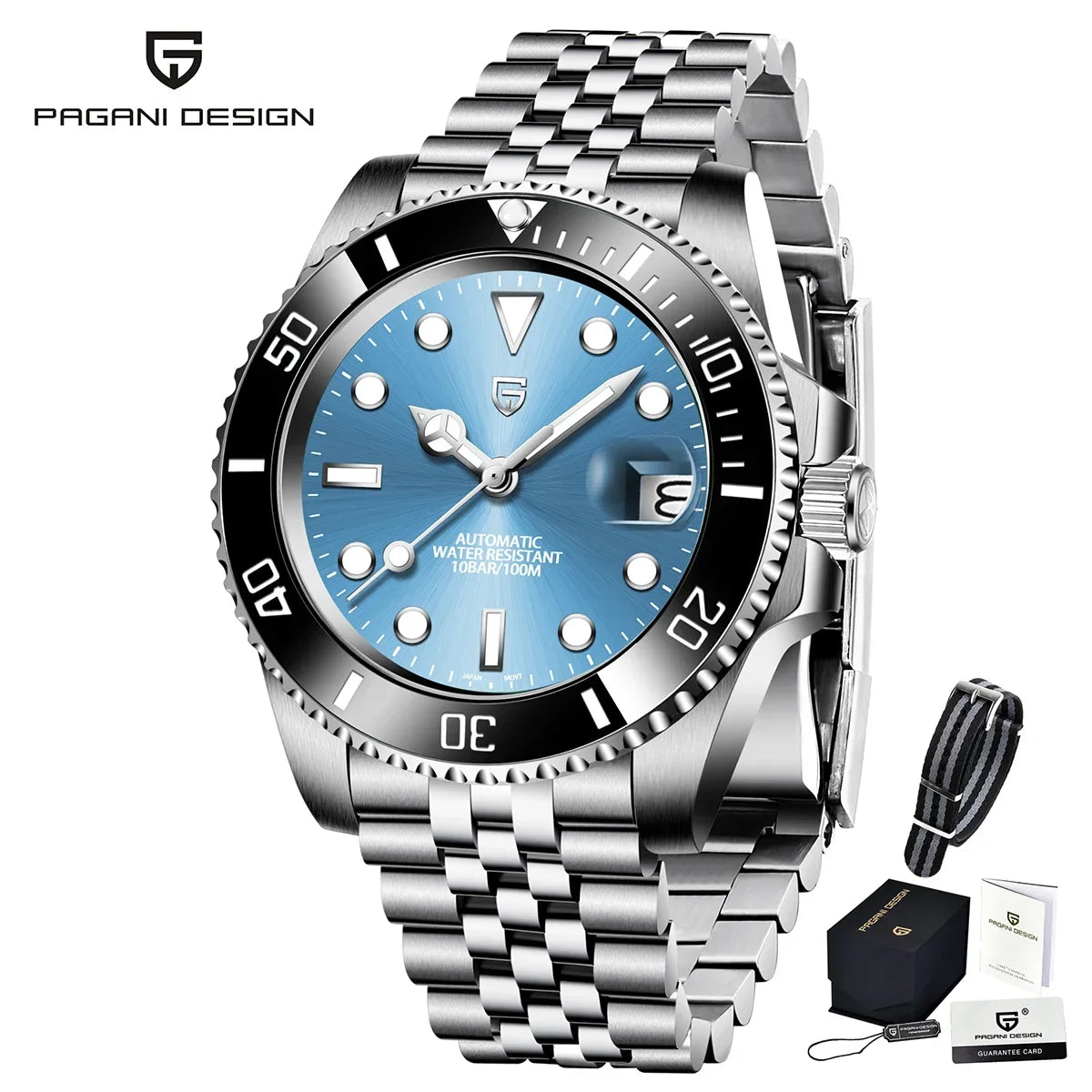 PAGANI DESIGN 2026 NEW Water Ghost Watch 40MM Luxury Automatic Mechanical Watches NH35 Auto Date Dive BGW-9 Watch For Men