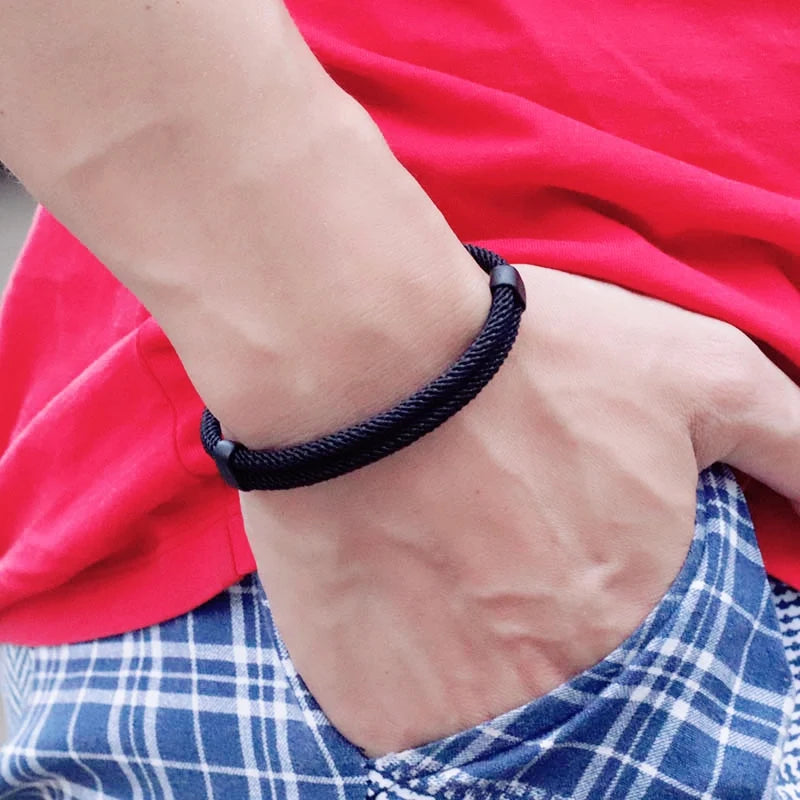New 3Pcs Men Bracelet Set Lucky Red Keel Rope Braslet Surfer Nautical Fabric Braclet Leisure Accessories Gift For Him Jewelry