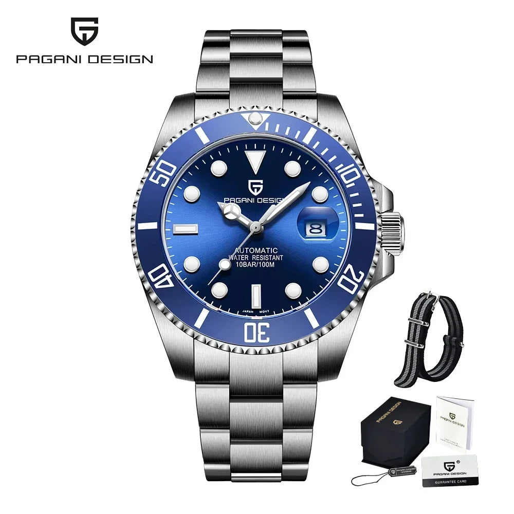 PAGANI DESIGN 2026 NEW Water Ghost Watch 40MM Luxury Automatic Mechanical Watches NH35 Auto Date Dive BGW-9 Watch For Men