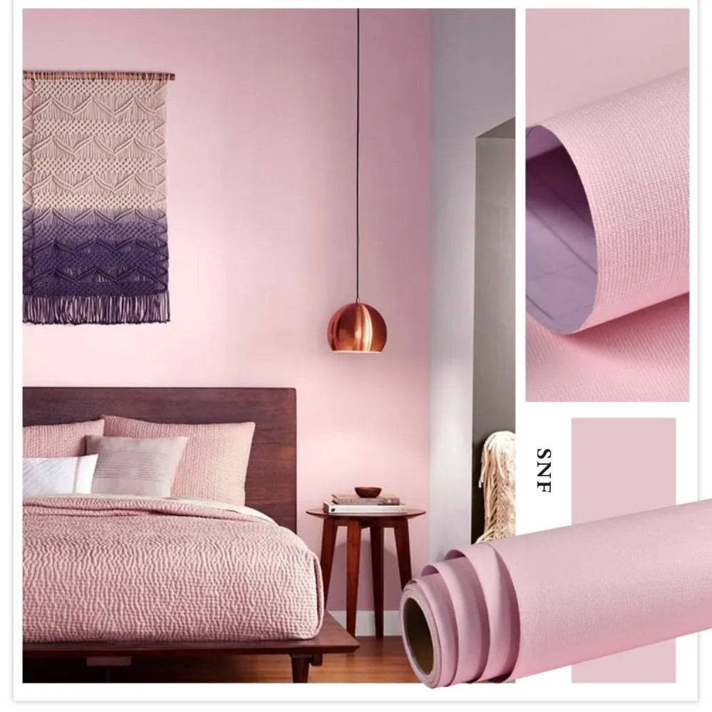 Solid Color Self-Adhesive Macaron Wallpapers Furnitures Cabinet Renovation Sticker Bedroom Vinyl Film DIY Living Room Home Decor