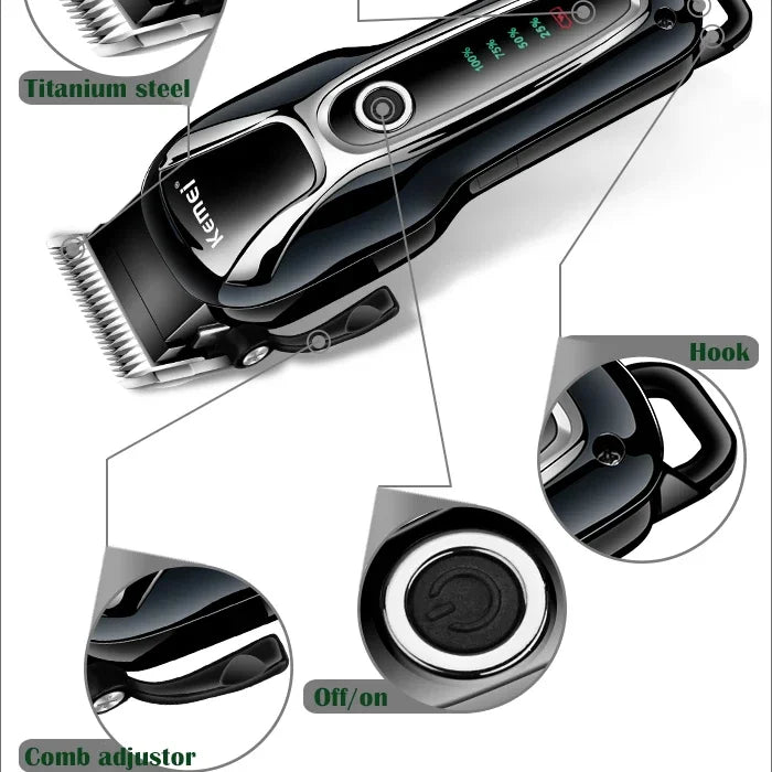 Kemei Rechargeable Professional Dog Hair Trimmer for Cat Cutter Grooming Machine Hair Remover Animal Hair Clipper for Pet