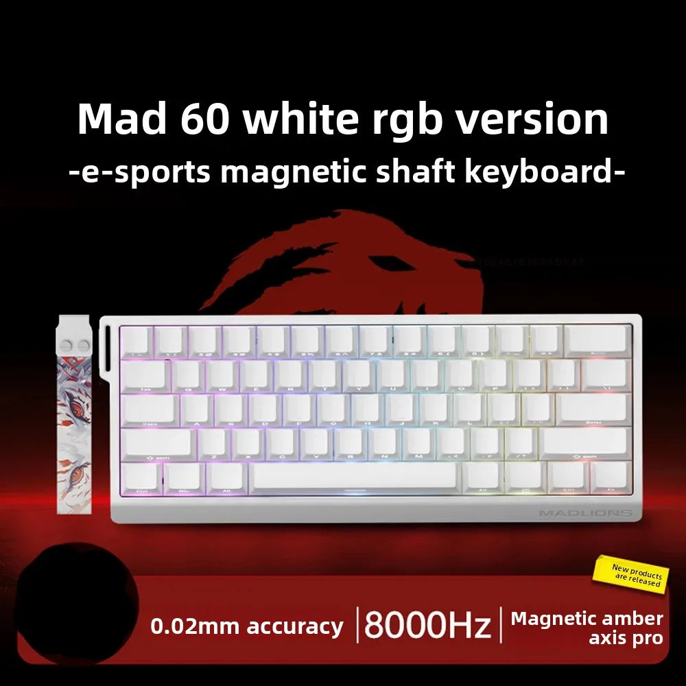 Hot Sale MADLIONS MAD60HE Magnetic Switch Keyboard Mechanical Keyboard 8000Hz 0.01mmRT Wired Custom Valorant Gaming Keyboard