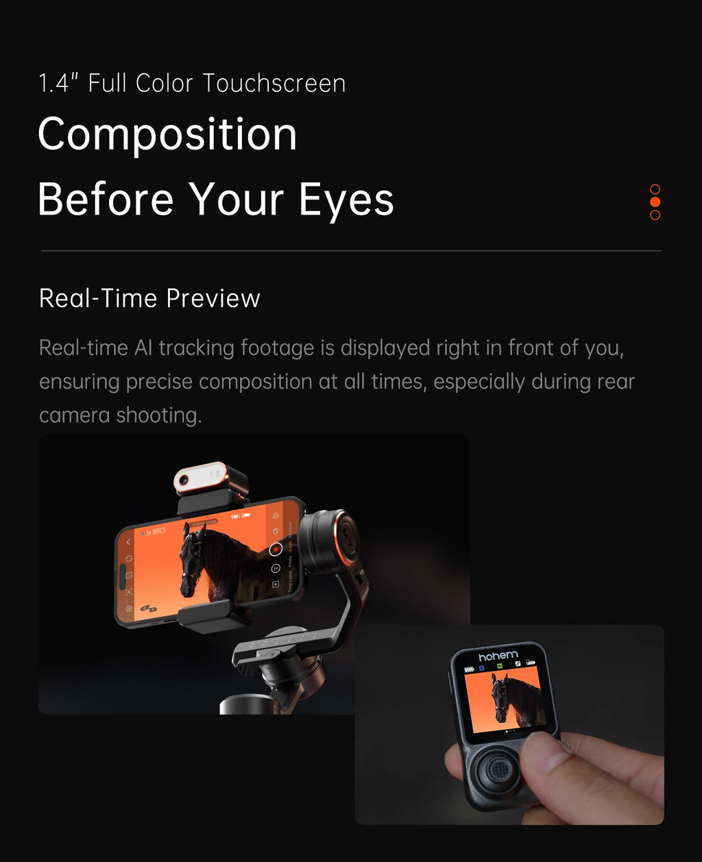 Hohem official-website isteady М7 Stabilizer Ai Face Tracking 3-Axis Phone Gimbal Built-in Selfie Stick iPhone16/Samsung Gimbal