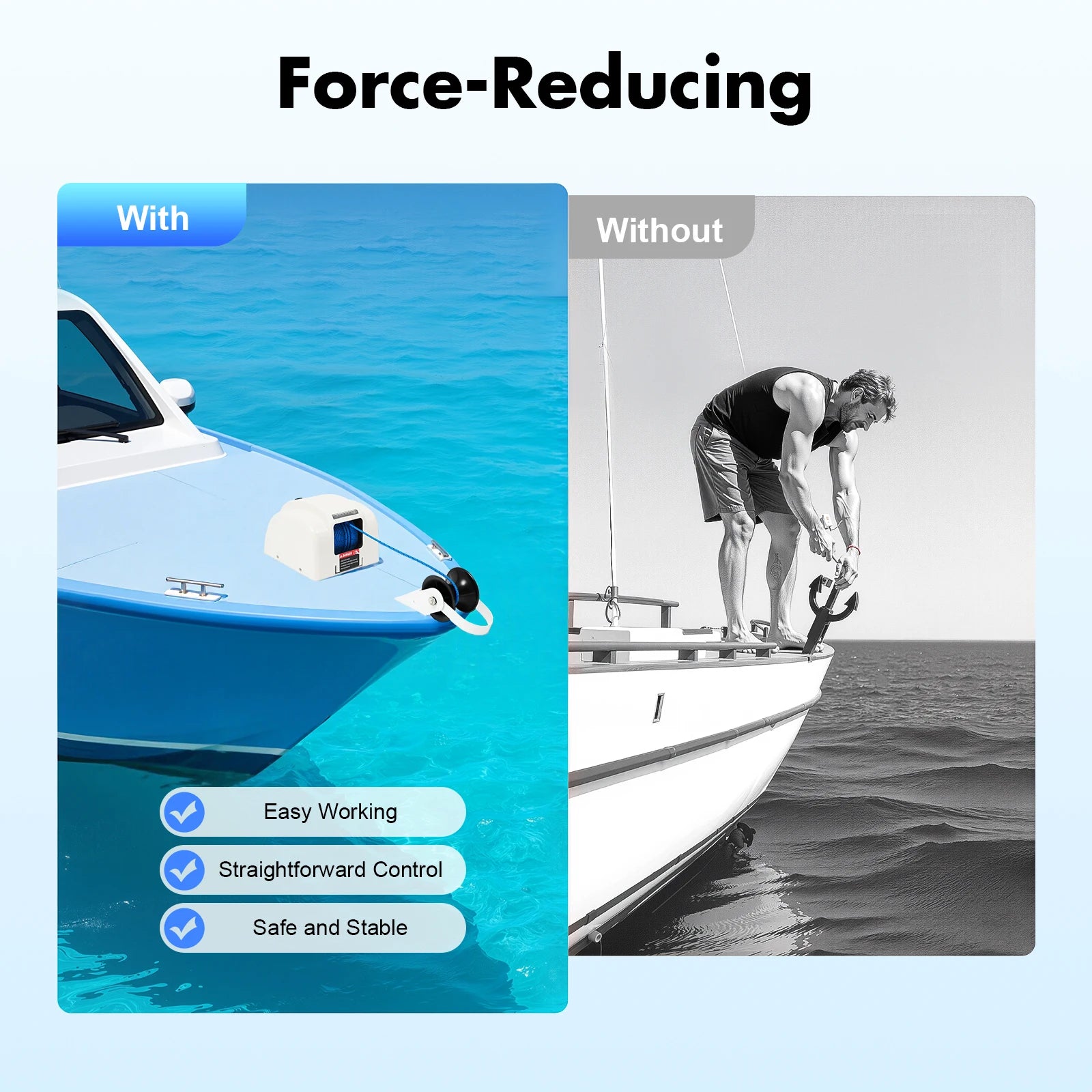 Electric Boat Anchor Winch Saltwater Pontoon Anchor Winch For Small Boats With Wireless Remote Control Kit 45 Lbs